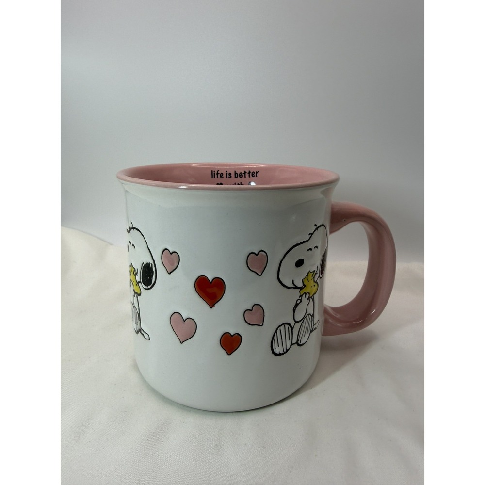 Peanuts "life is better with friends" Coffee Mug Snoopy and Woodstock GC 24 oz.